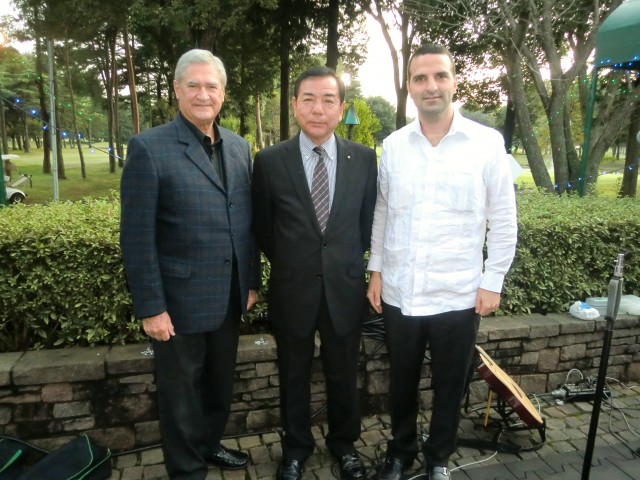 CIMG2501 From right to left: H.E. Jorge Kosmas Sifaki, Ambassador of Panama to Japan, Mr. Koichi Yoshino, Director of Industries of the Municipal Government of Soma City, and H.E. José Fernández de Cossio, Ambassador of Cuba to Japan