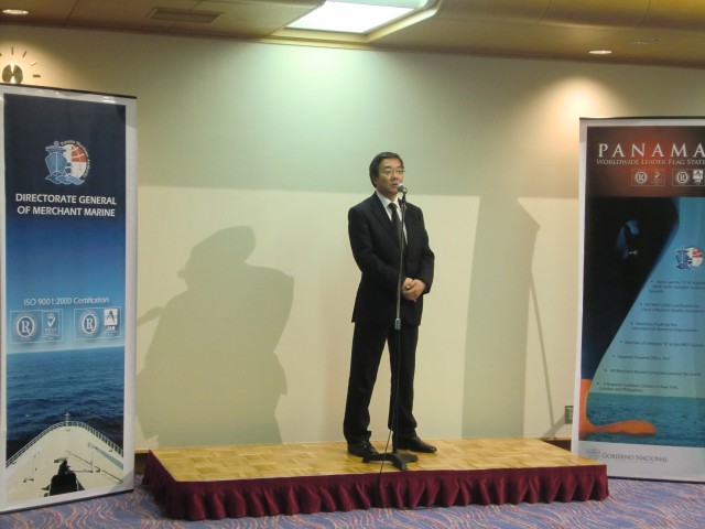 CIMG3045 Remarks by Mr. Koji Sekimizu, new Secretary General of International Maritime Organization (IMO), during the reception